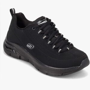 Skechers women’s black Air-Cooled Arch Fit sneakers, size 9.